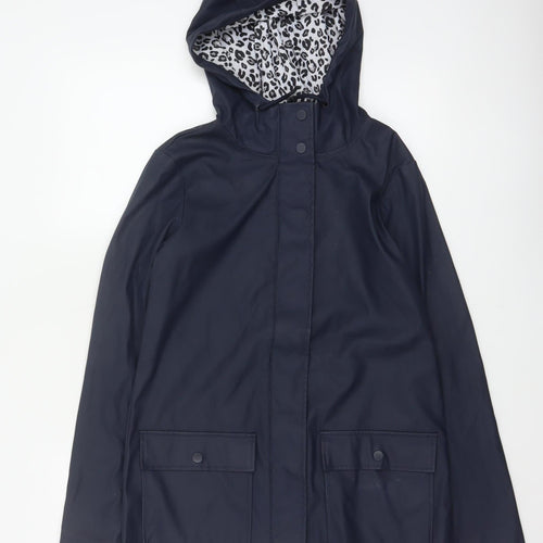 Dorothy Perkins Women’s Blue Leopard Hooded Rain Jacket UK 6