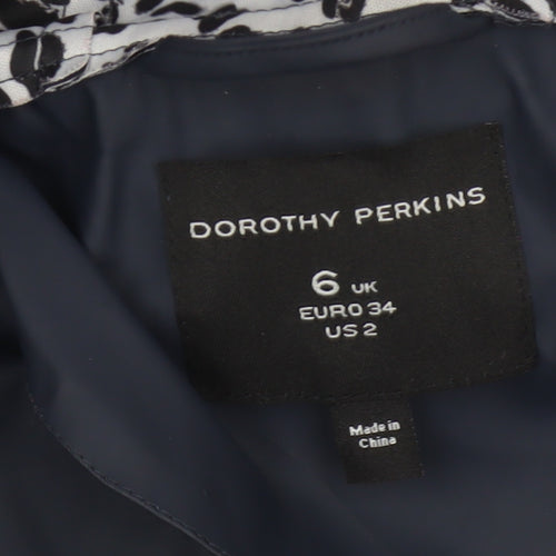 Dorothy Perkins Women’s Blue Leopard Hooded Rain Jacket UK 6