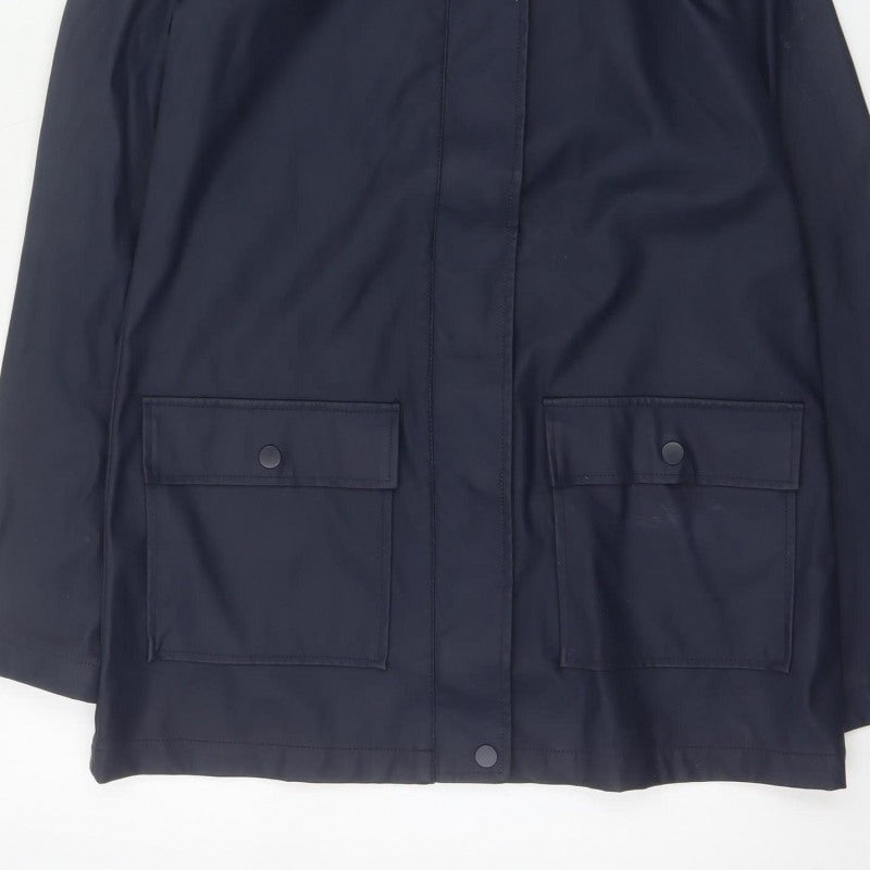 Dorothy Perkins Women’s Blue Leopard Hooded Rain Jacket UK 6