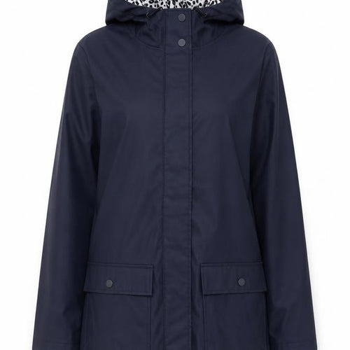 Dorothy Perkins Women’s Blue Leopard Hooded Rain Jacket UK 6