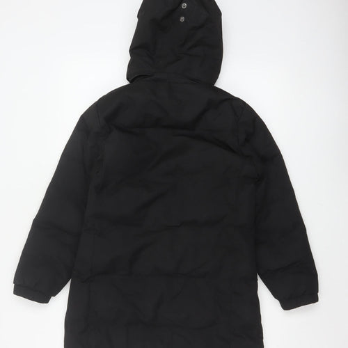 Trespass Girls Black 9-10 Years Waterproof Hooded Parka Coat