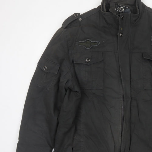 Outdoor Jacket Men Black 2XL Military Cotton Lined Utility Jacket