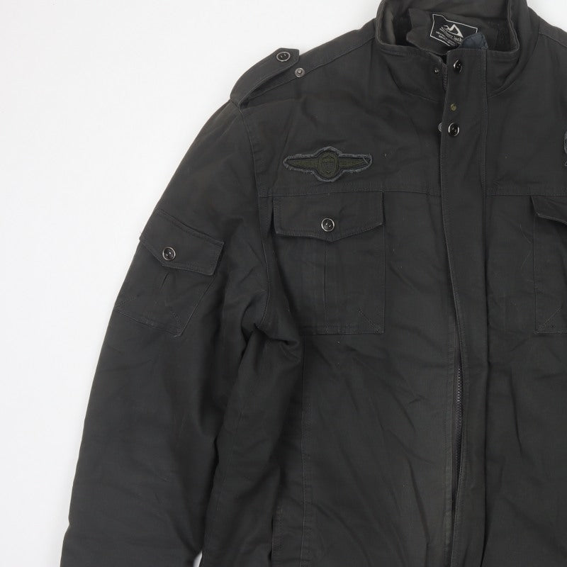 Outdoor Jacket Men Black 2XL Military Cotton Lined Utility Jacket