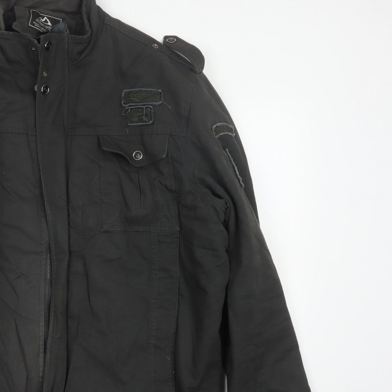 Outdoor Jacket Men Black 2XL Military Cotton Lined Utility Jacket