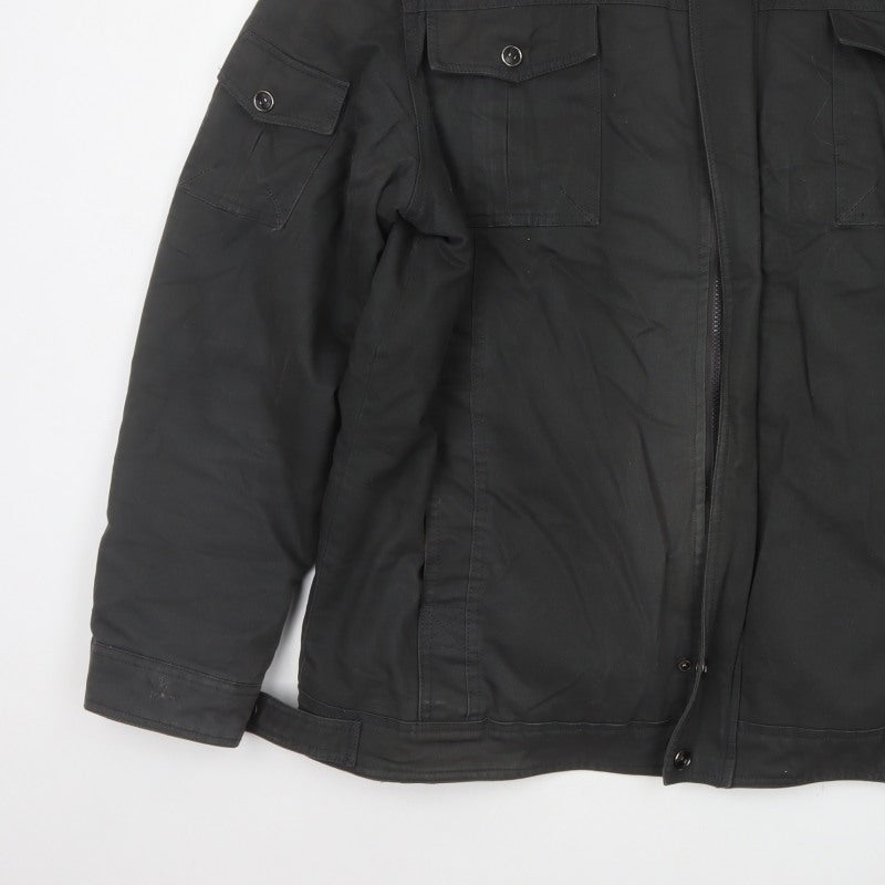 Outdoor Jacket Men Black 2XL Military Cotton Lined Utility Jacket