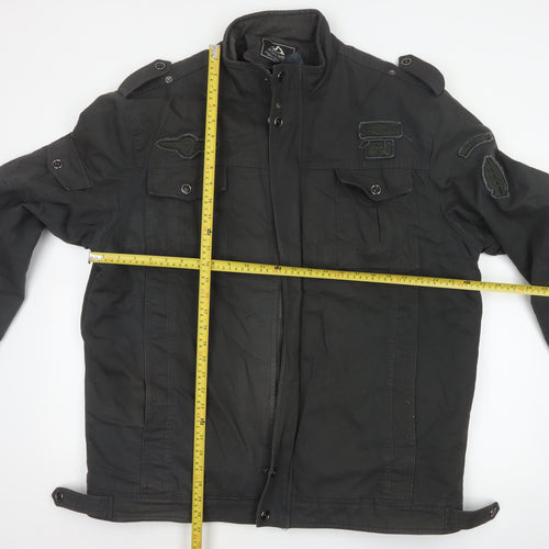Outdoor Jacket Men Black 2XL Military Cotton Lined Utility Jacket