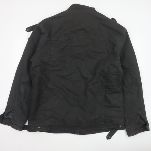 Outdoor Jacket Men Black 2XL Military Cotton Lined Utility Jacket