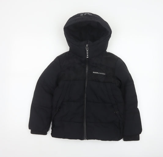 Baker by Ted Baker Boys Black 7 Years Hooded Puffer Jacket