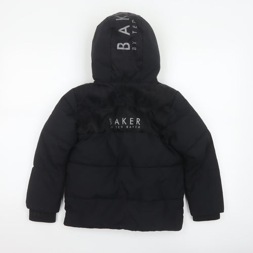 Baker by Ted Baker Boys Black 7 Years Hooded Puffer Jacket