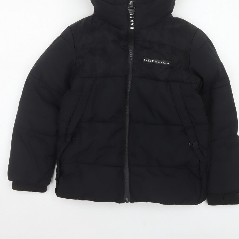 Baker by Ted Baker Boys Black 7 Years Hooded Puffer Jacket