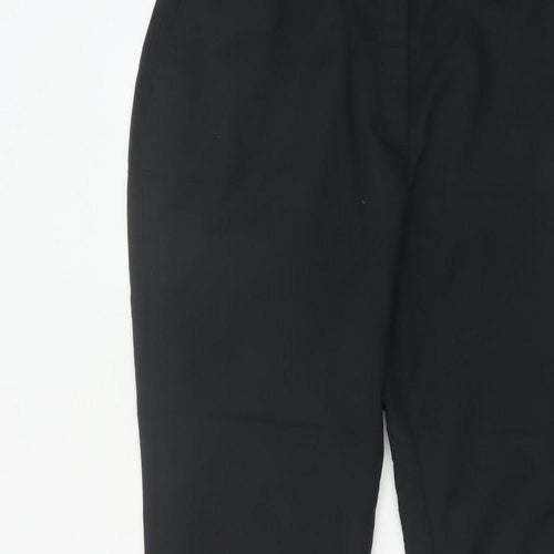 M&S Women Black Size 16 Regular Tapered Tailored Work Trousers