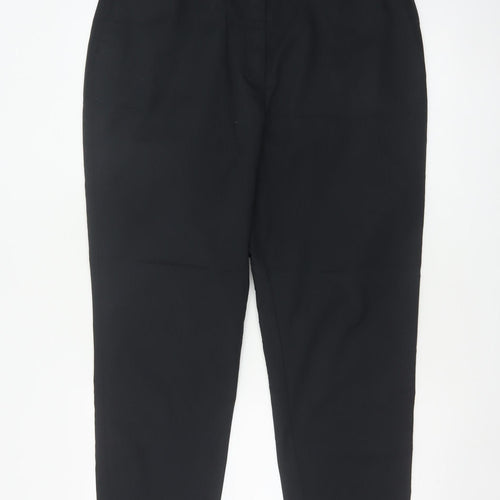 M&S Women Black Size 16 Regular Tapered Tailored Work Trousers