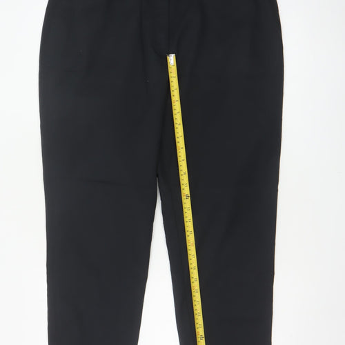 M&S Women Black Size 16 Regular Tapered Tailored Work Trousers