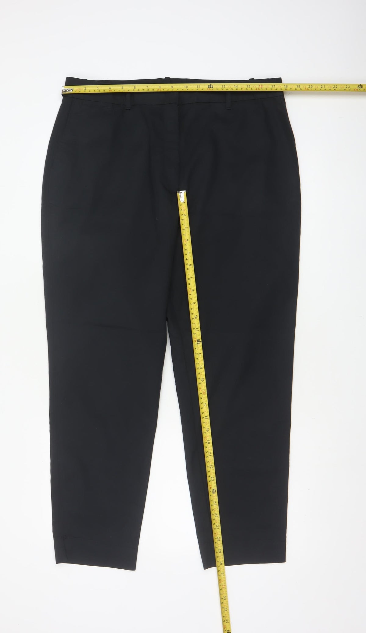 M&S Women Black Size 16 Regular Tapered Tailored Work Trousers