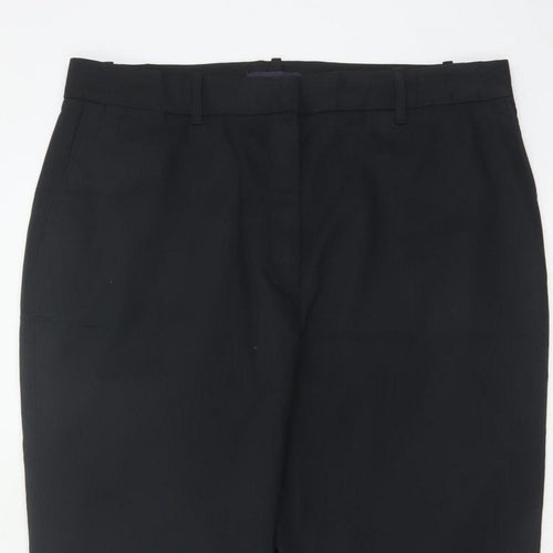 M&S Women Black Size 16 Regular Tapered Tailored Work Trousers