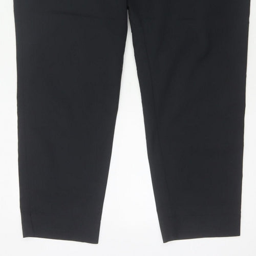 M&S Women Black Size 16 Regular Tapered Tailored Work Trousers