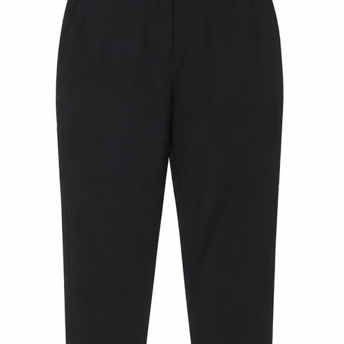 M&S Women Black Size 16 Regular Tapered Tailored Work Trousers