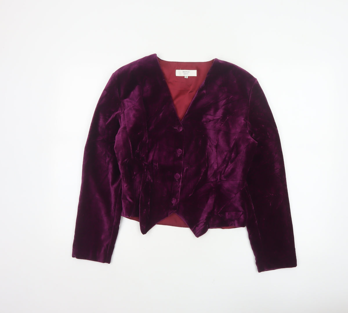 Next Originals Women’s Purple Velvet Blazer Jacket UK 12 Formal