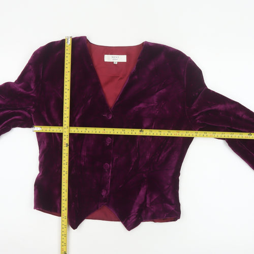 Next Originals Women’s Purple Velvet Blazer Jacket UK 12 Formal