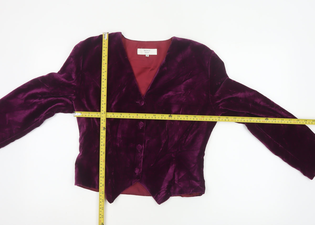 Next Originals Women’s Purple Velvet Blazer Jacket UK 12 Formal