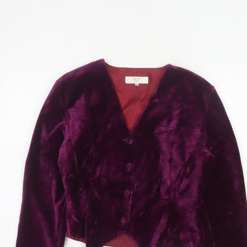 Next Originals Women’s Purple Velvet Blazer Jacket UK 12 Formal