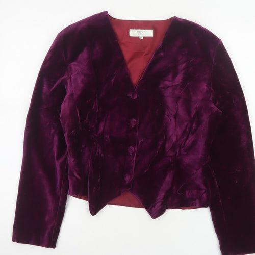 Next Originals Women’s Purple Velvet Blazer Jacket UK 12 Formal