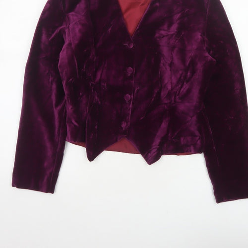 Next Originals Women’s Purple Velvet Blazer Jacket UK 12 Formal