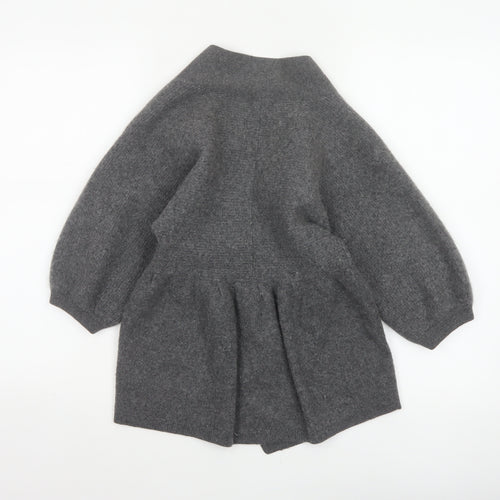 Jaeger Women Grey M 100% Cashmere Open Cardigan Batwing Sleeves