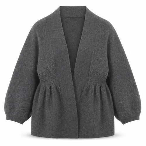Jaeger Women Grey M 100% Cashmere Open Cardigan Batwing Sleeves