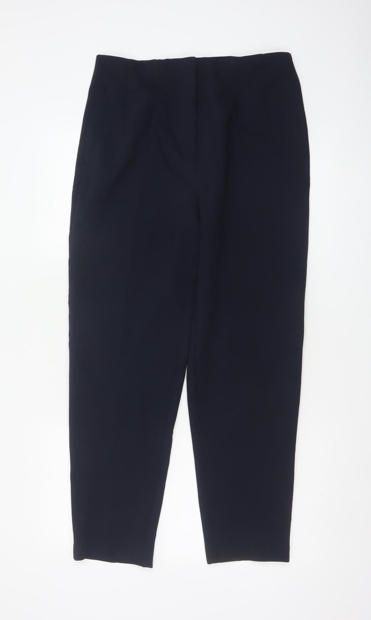 M&S Women’s Navy UK 12 Long Tapered Stretch Trousers