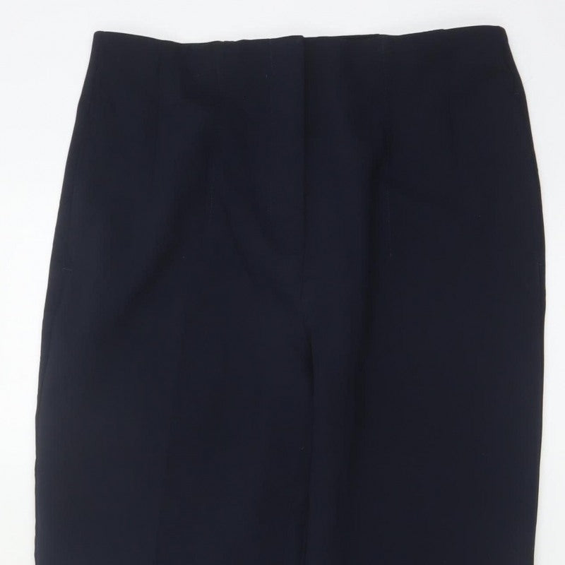 M&S Women’s Navy UK 12 Long Tapered Stretch Trousers