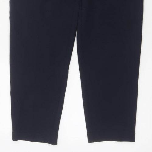 M&S Women’s Navy UK 12 Long Tapered Stretch Trousers