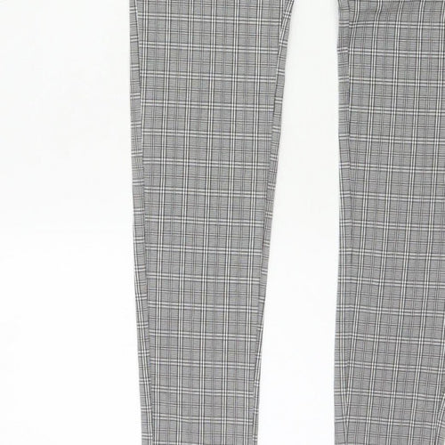 Cherry Koko Women Grey Check Skinny Cargo Trousers Size S