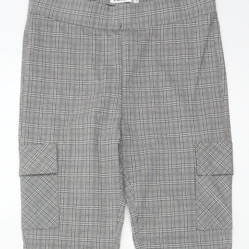 Cherry Koko Women Grey Check Skinny Cargo Trousers Size S