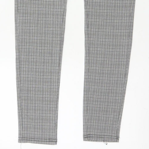 Cherry Koko Women Grey Check Skinny Cargo Trousers Size S