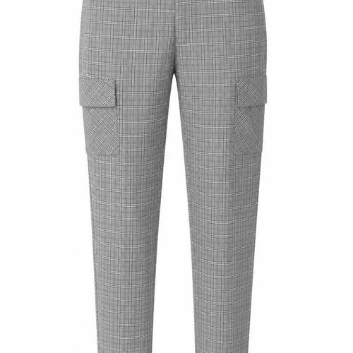 Cherry Koko Women Grey Check Skinny Cargo Trousers Size S