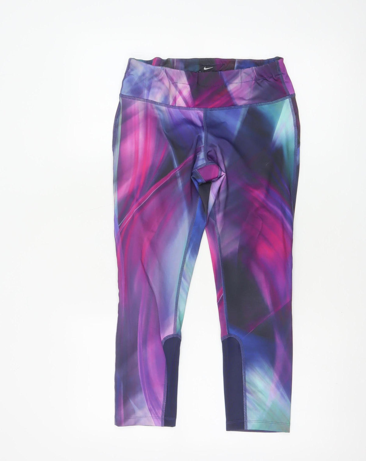 Back view of Nike Women’s Multicoloured S Dri-FIT Cropped Running Leggings