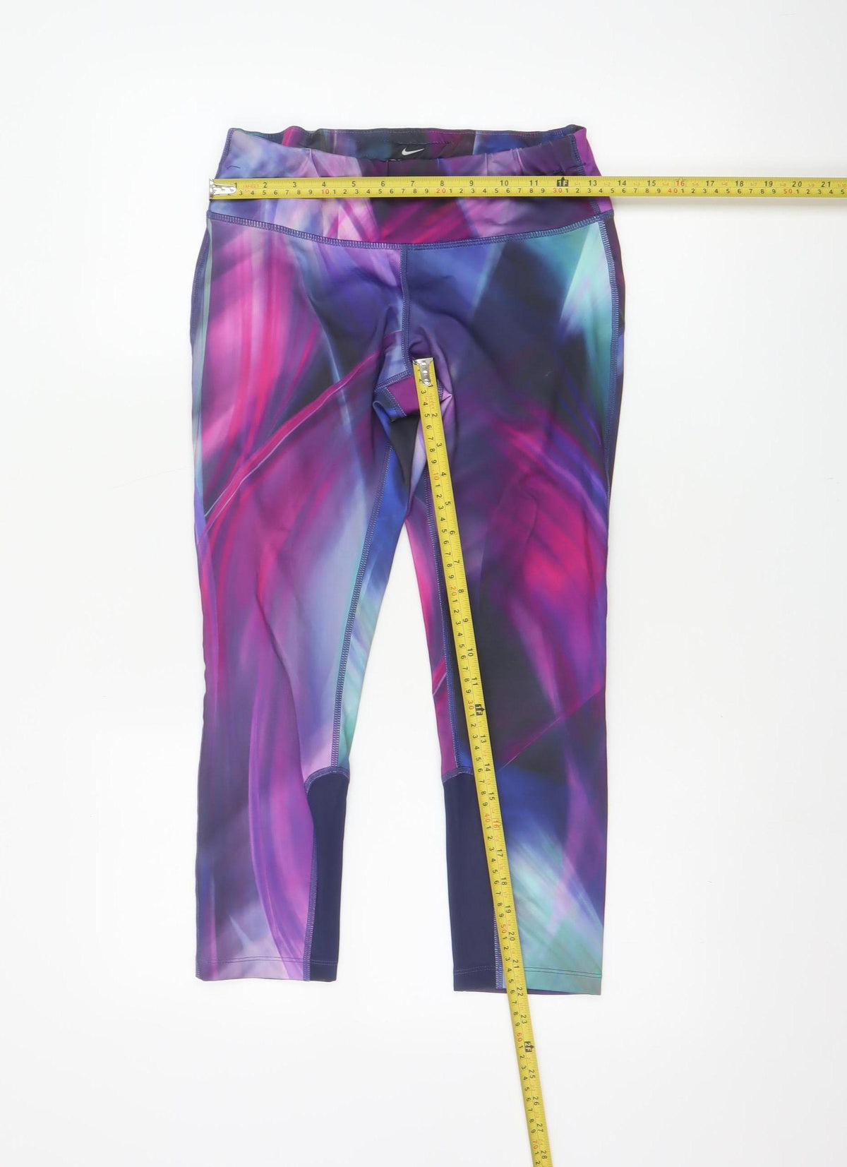Close-up detail of Nike Women’s Multicoloured S Dri-FIT Cropped Running Leggings