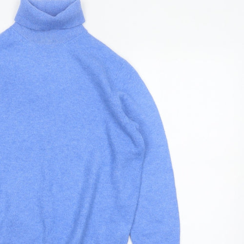 Marks and Spencer Women Blue S Roll Neck Knit Pullover Jumper