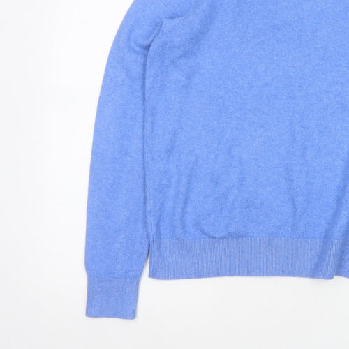 Marks and Spencer Women Blue S Roll Neck Knit Pullover Jumper
