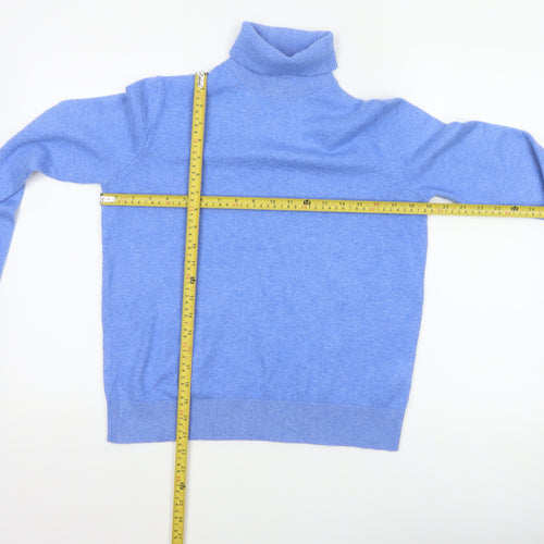 Marks and Spencer Women Blue S Roll Neck Knit Pullover Jumper