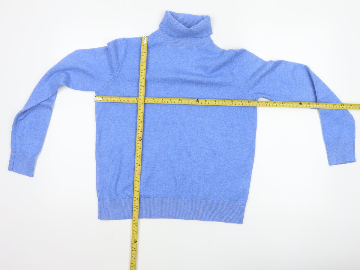 Marks and Spencer Women Blue S Roll Neck Knit Pullover Jumper