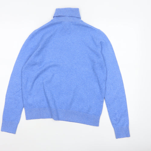 Marks and Spencer Women Blue S Roll Neck Knit Pullover Jumper