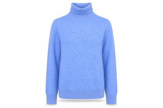 Marks and Spencer Women Blue S Roll Neck Knit Pullover Jumper