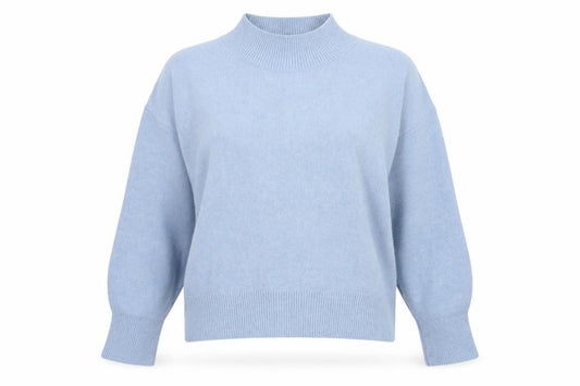 & Other Stories Women Blue UK 14 Relaxed Mock Neck Knit Jumper
