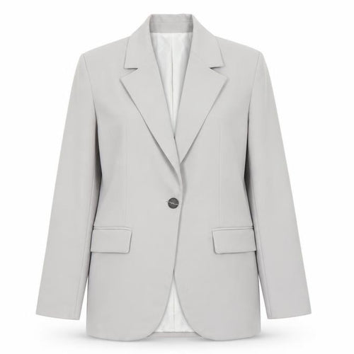 Zara Women Grey XS Long Tailored Peak Lapel Blazer Jacket