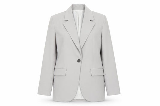 Zara Women Grey XS Long Tailored Peak Lapel Blazer Jacket