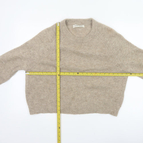 Samsøe Samsøe Women Beige Alpaca Blend Crew Neck Jumper Size S