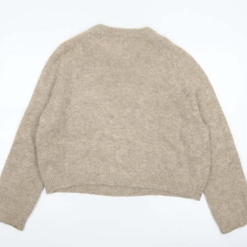 Samsøe Samsøe Women Beige Alpaca Blend Crew Neck Jumper Size S