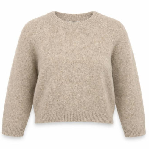 Samsøe Samsøe Women Beige Alpaca Blend Crew Neck Jumper Size S
